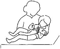 Избежать трудностей можно, если повернуть ребенка на бок, затем положить ладонь ему на грудь