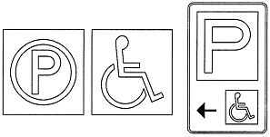 Accessible parking marked by the international symbol of accessibility