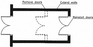 Enlarging existing vestibule