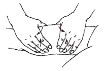 Поперечное разминание двумя руками (однонаправленное)