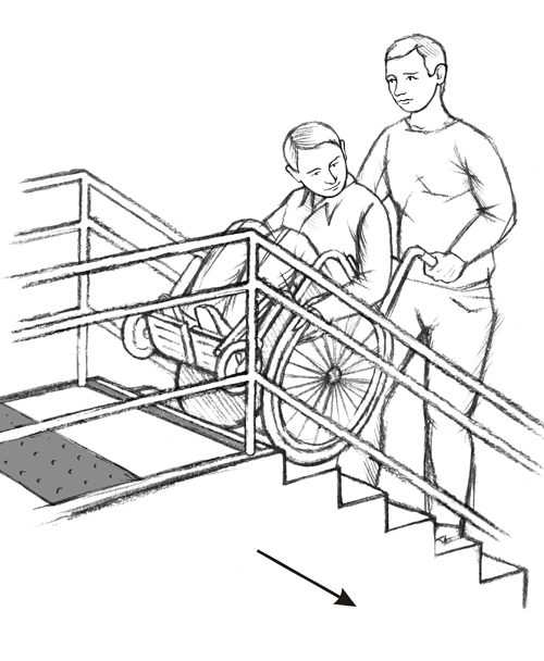 Спуск по лестнице