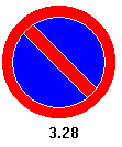 Знак 3.28 Стоянка запрещена. Запрещается стоянка транспортных средств