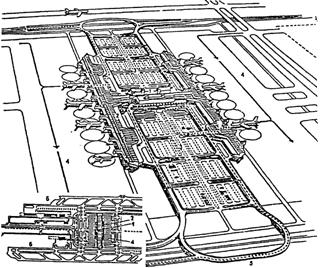 Генеральный план аэропорта и общий вид аэровокзального комплекса