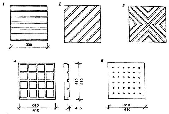 Рельефные информационные плиты, формирующие направляющие линии