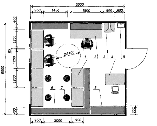 Пример планировки помещения